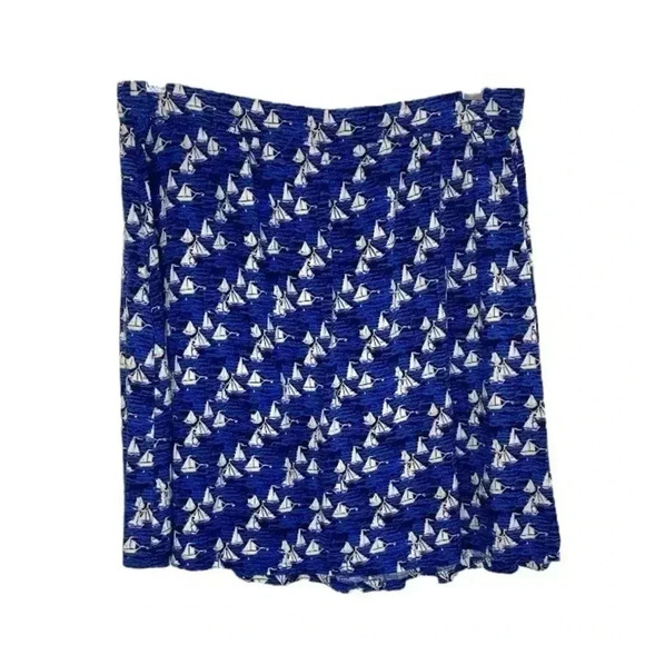 Gap Nautical Blue Sailboat Print Mini Skirt Casual Pull On Lightweight - Picture 1 of 5